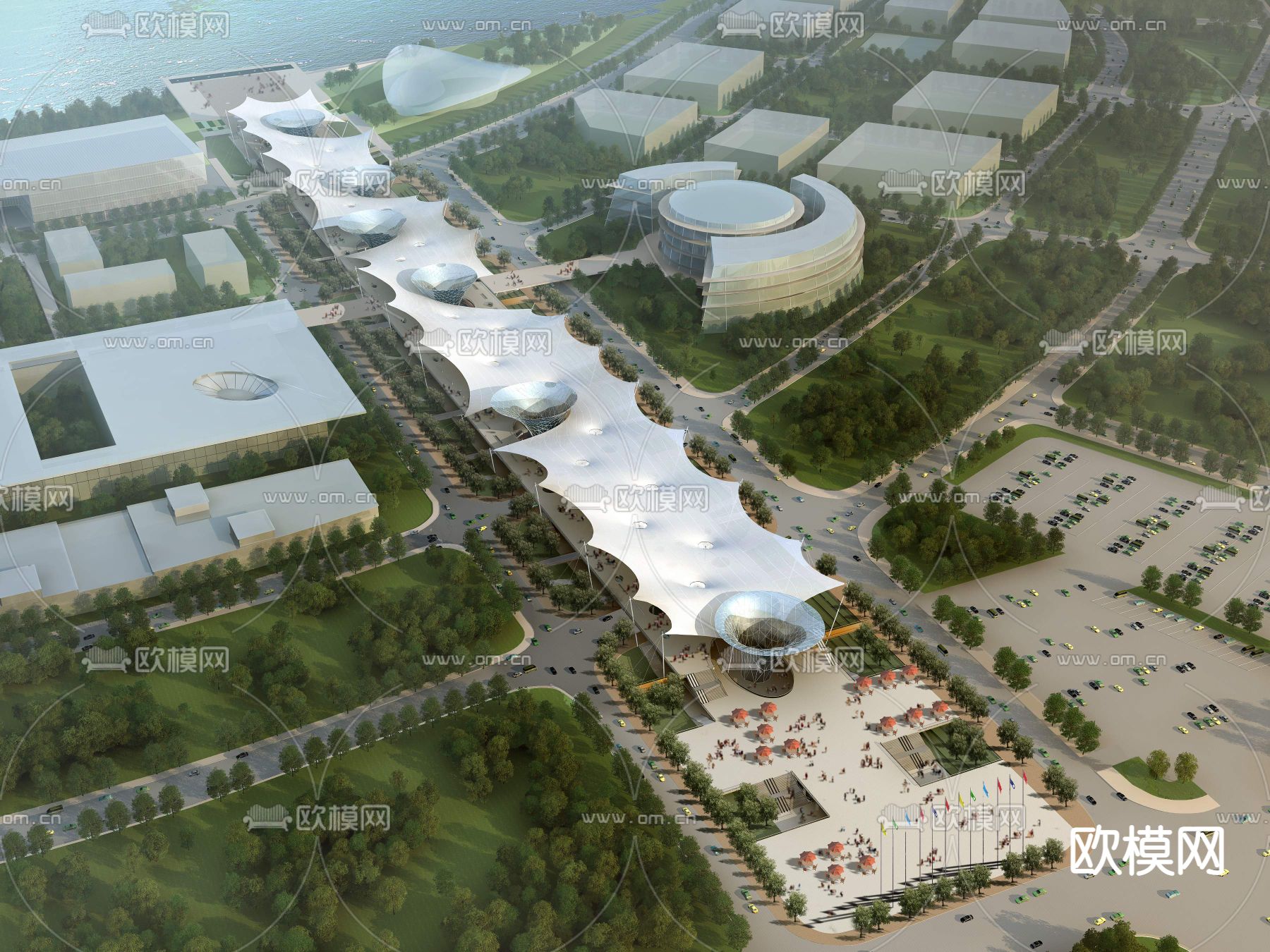 现代建筑园林景观psd下载