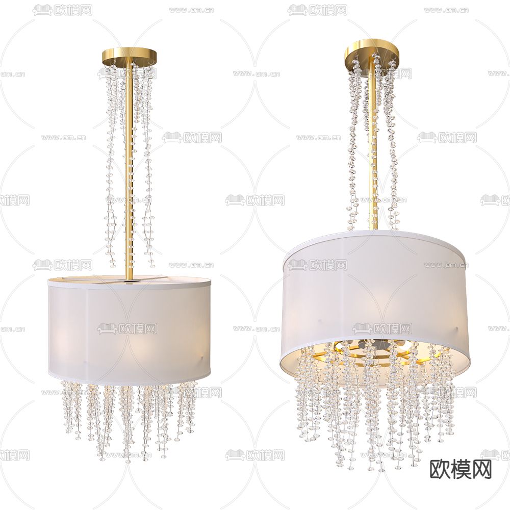 ZZOK 现代轻奢水晶吊饰吊灯3d模型下载