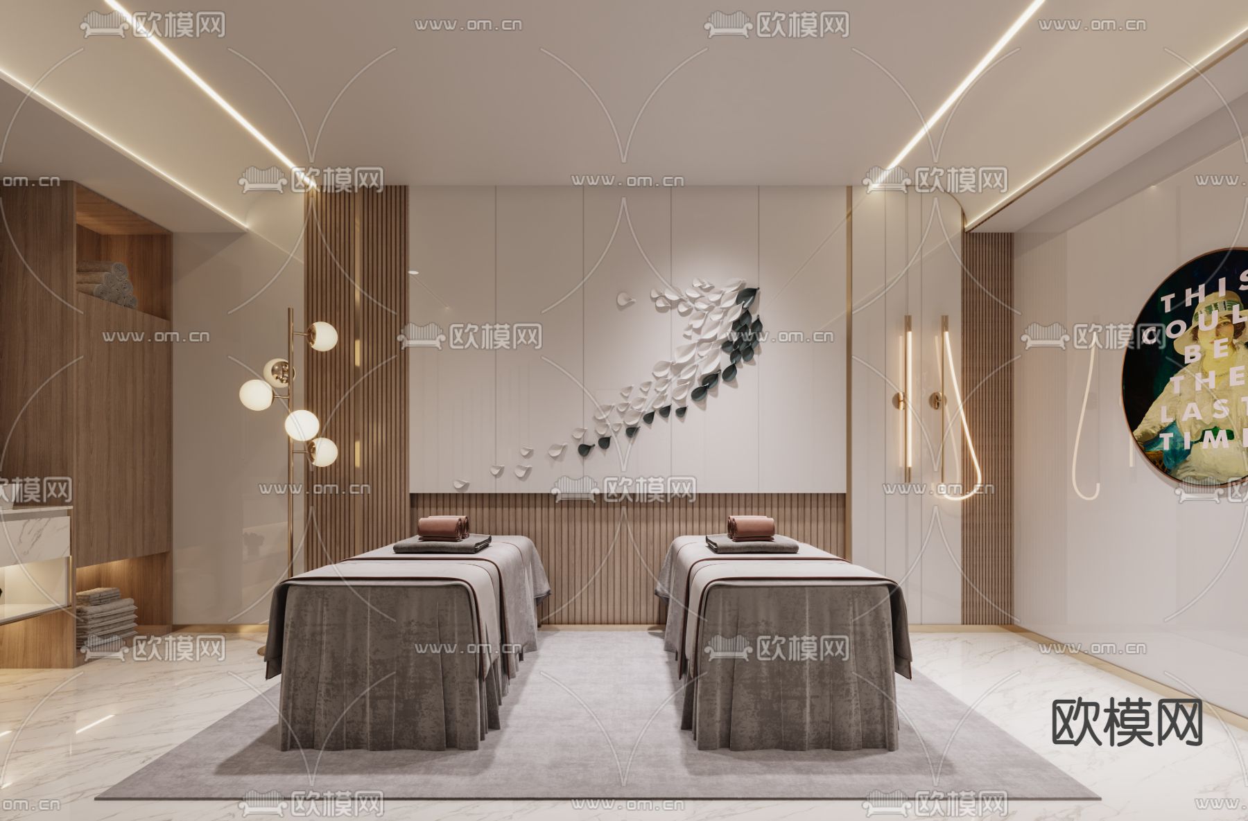 现代双人SPA护理房3d模型下载_ID12070890_3dmax免费模型-欧模网