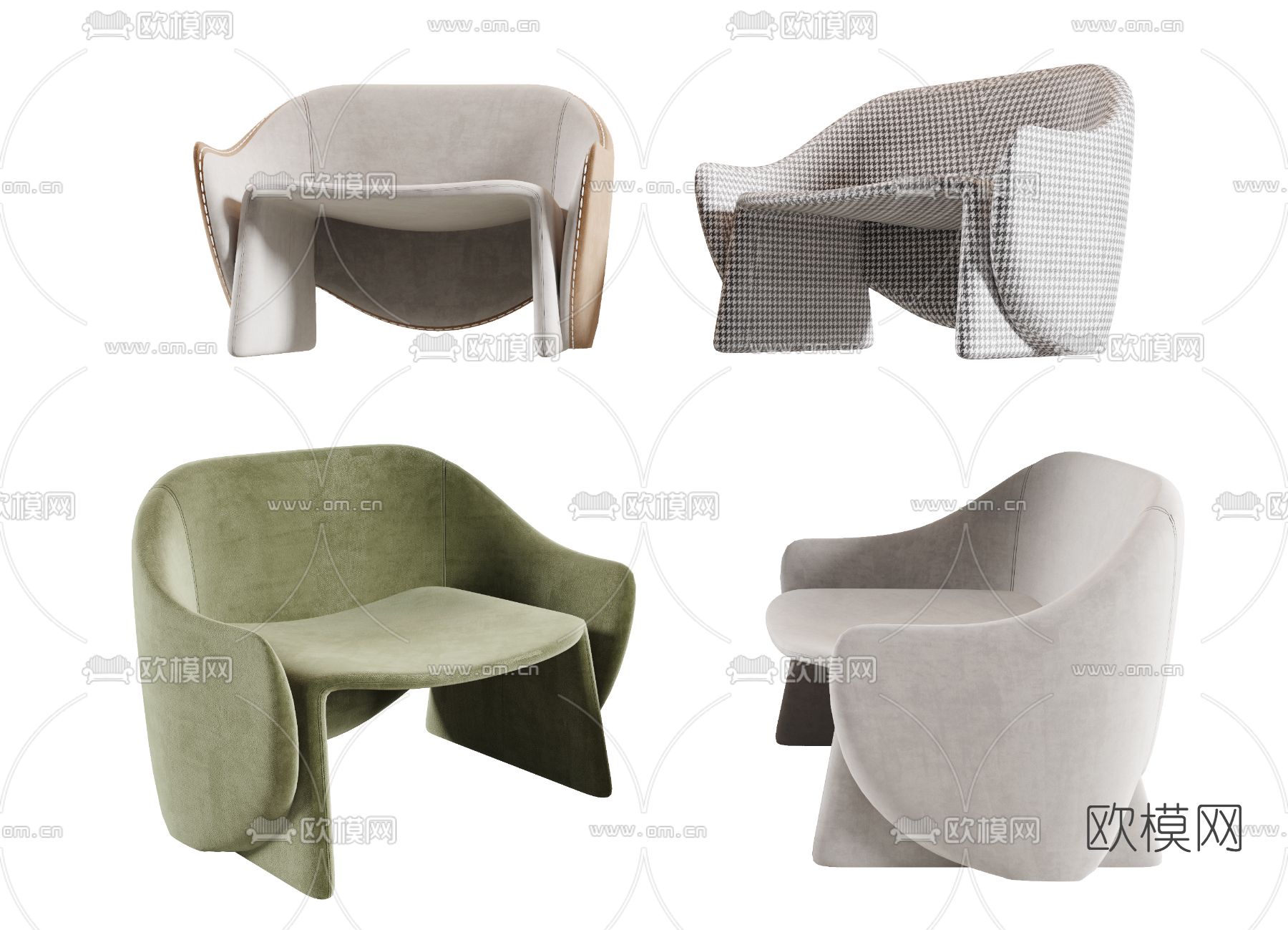 Minotti 现代休闲椅3d模型下载