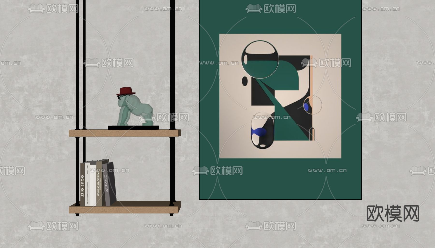 现代抽象装饰画su模型