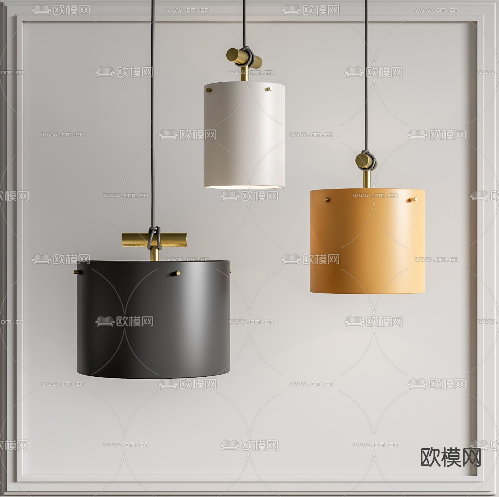 现代轻奢小吊灯su模型下载（渲染图1）