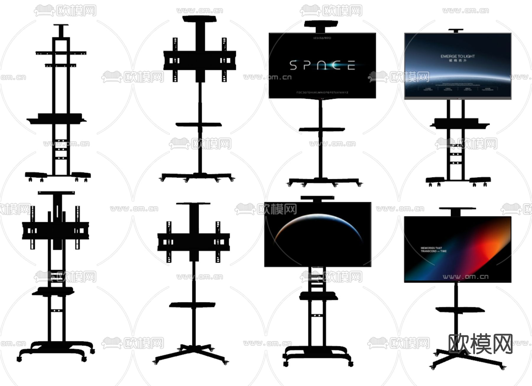 现代电视机架su模型下载（渲染图2）
