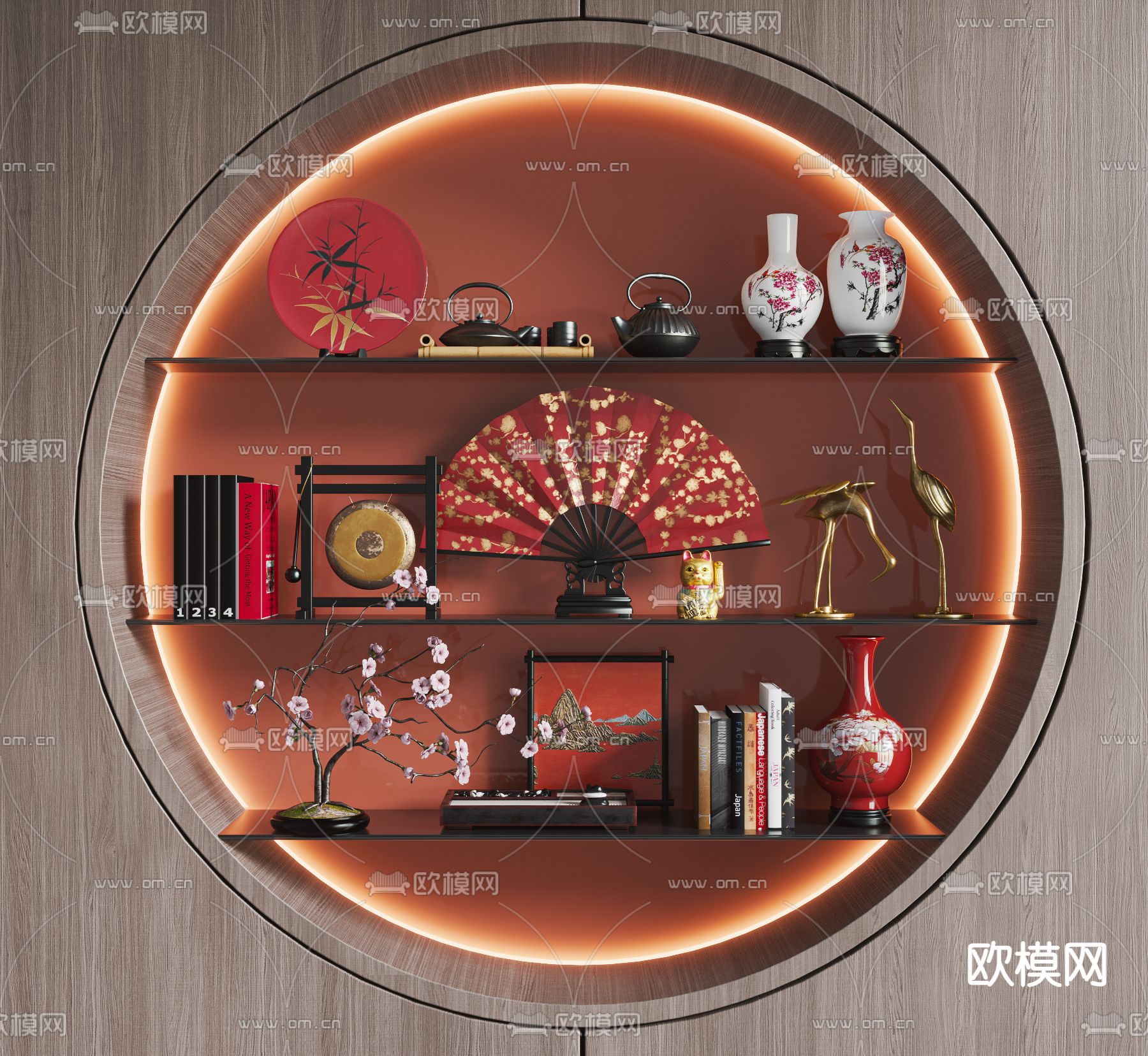 日式花瓶花艺器皿雕塑摆件3d模型下载