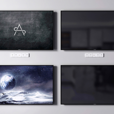  现代电视电视机su模型 