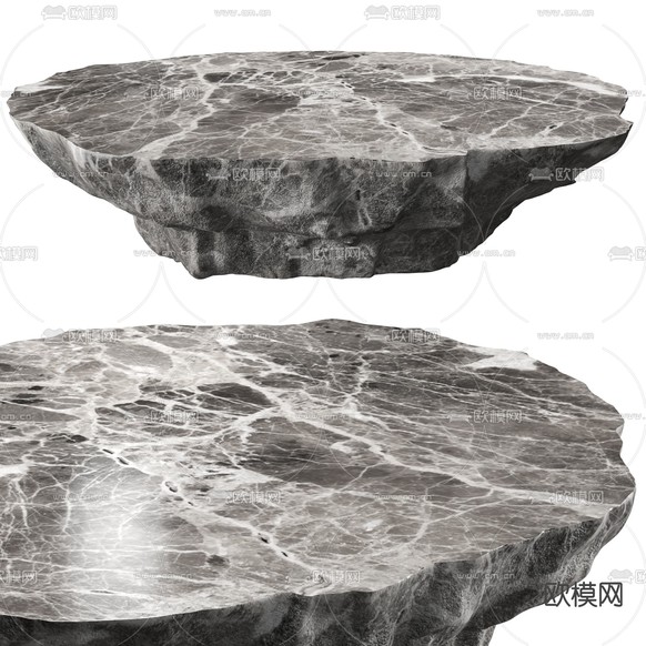 现代大理石茶几3d模型下载