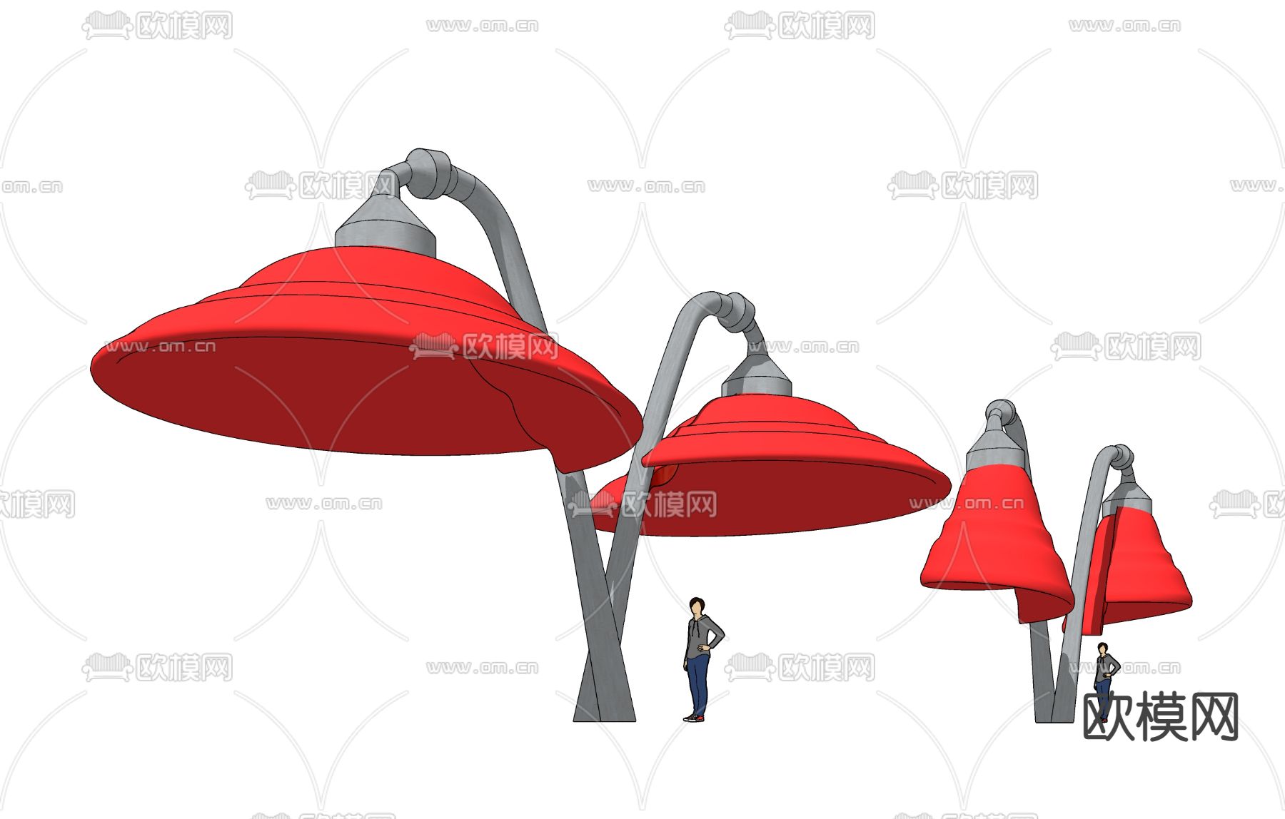 现代路灯su模型下载（渲染图1）