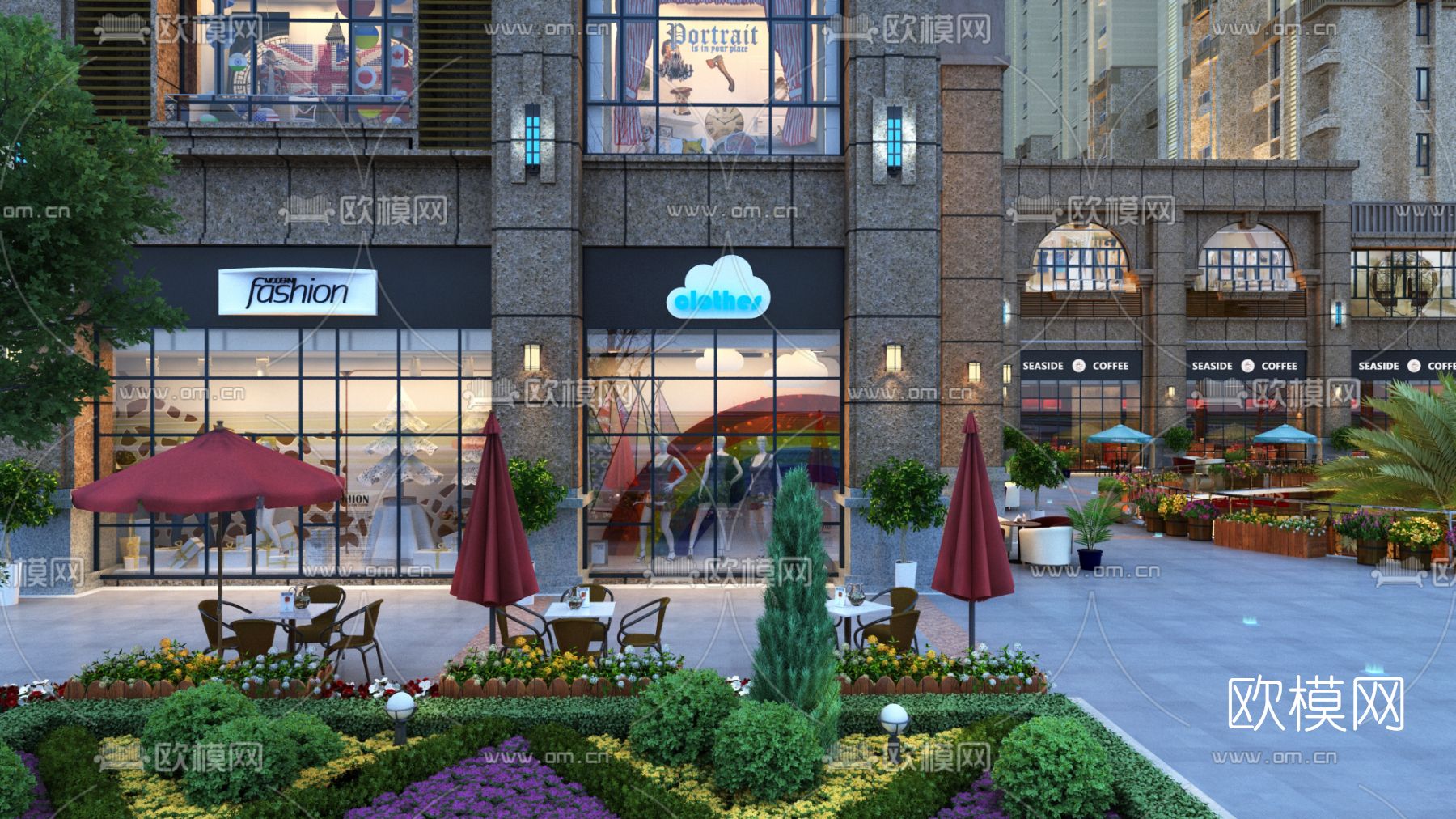 简欧女装服装店门头门面3d模型下载_ID12069449_3dmax免费模型-欧模网