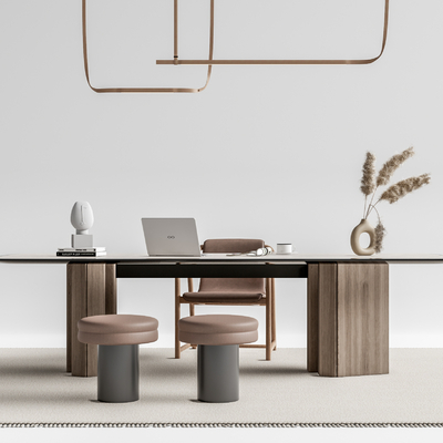 现代书桌椅su模型