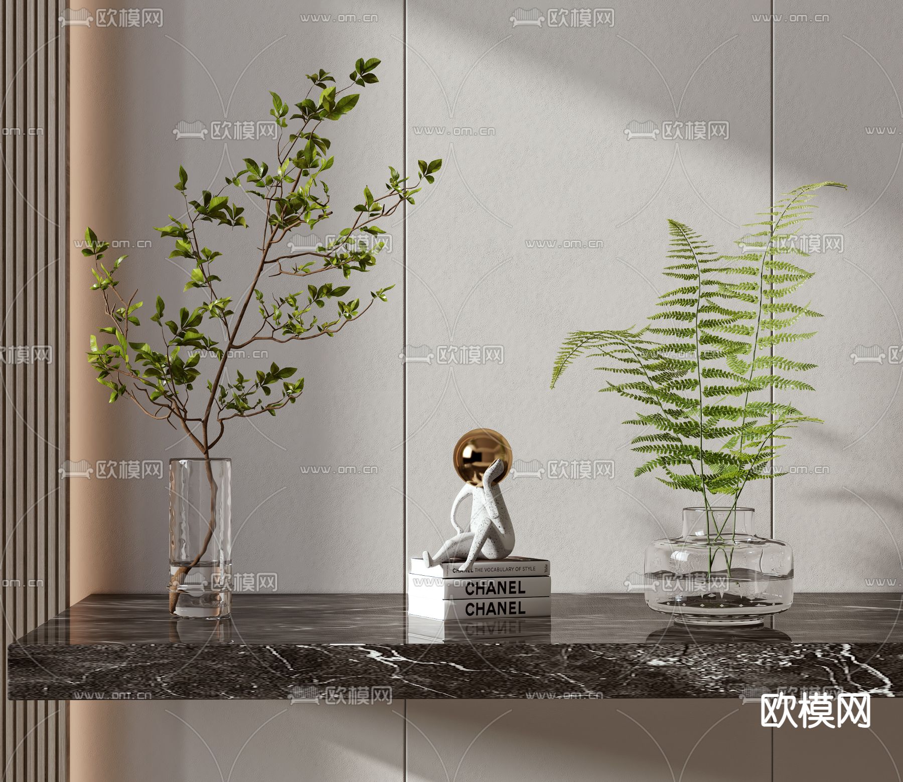 现代水培绿植花瓶3d模型下载