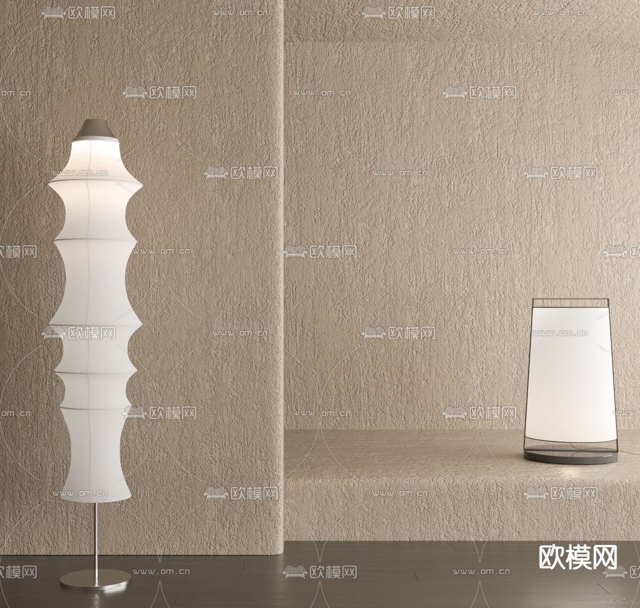 现代落地灯su模型