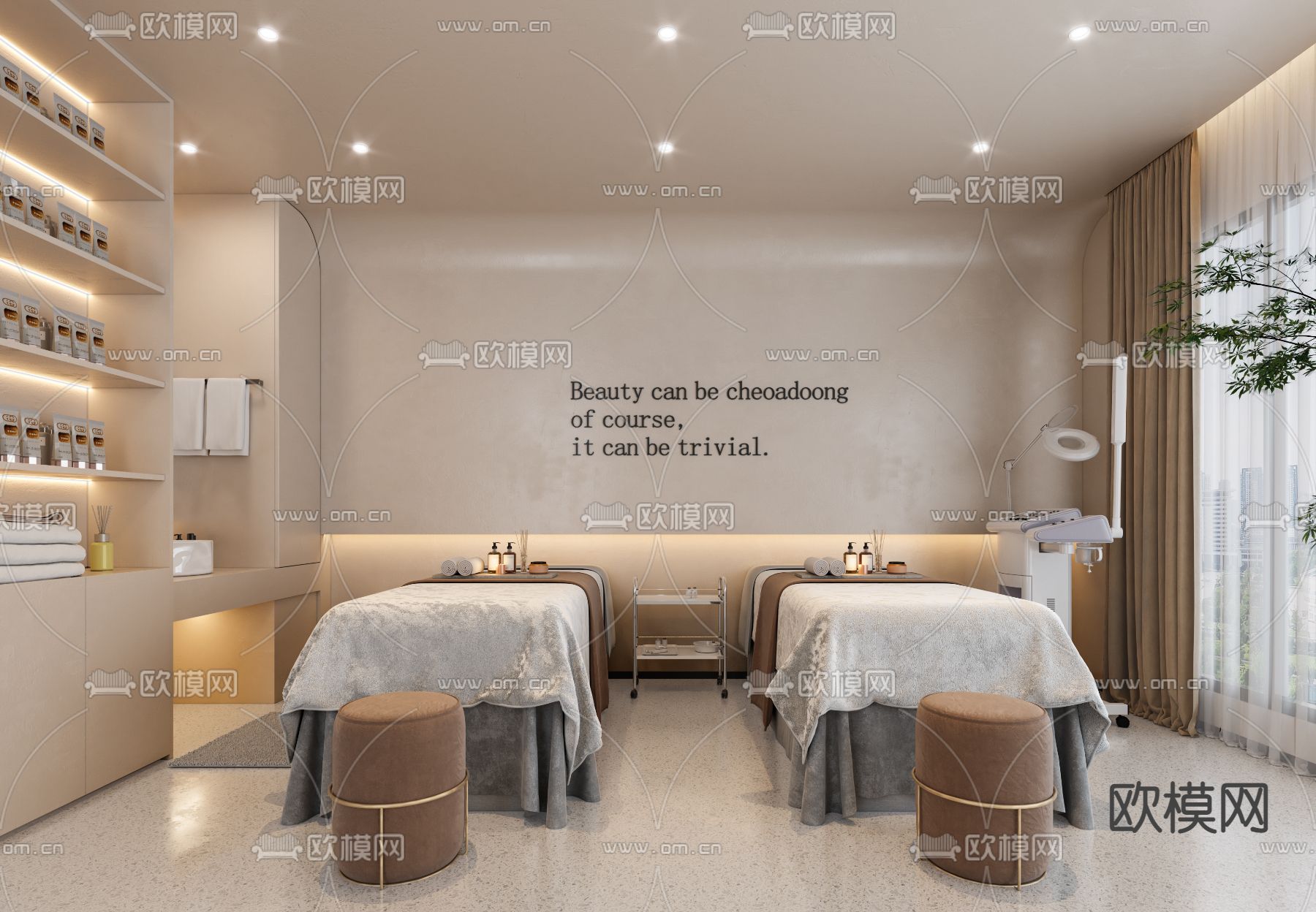 侘寂风SPA美容3d模型下载