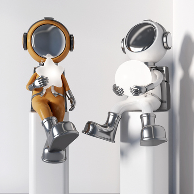  现代潮玩雕塑摆件su模型 