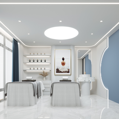  现代美容院su模型 