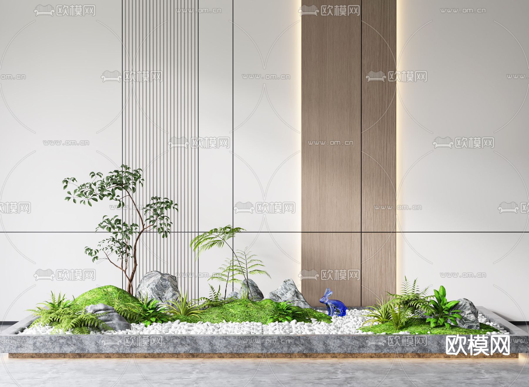 现代枯山水室内造景小品3d模型下载