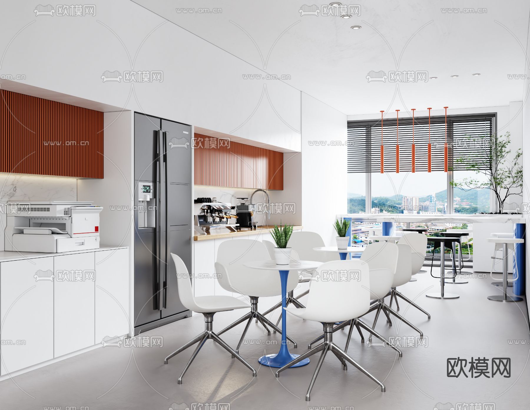 现代茶水间su模型下载（渲染图1）