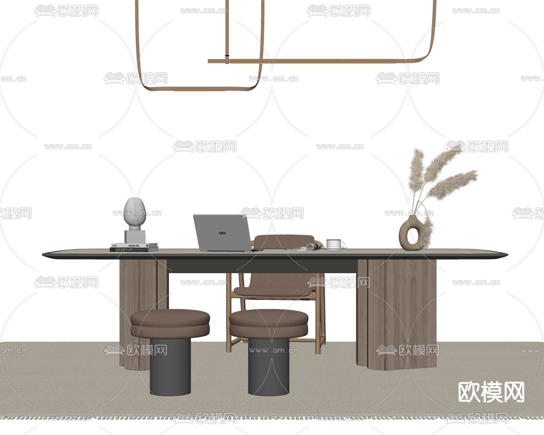 现代书桌椅su模型