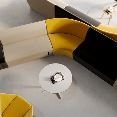  现代卡座沙发su模型 