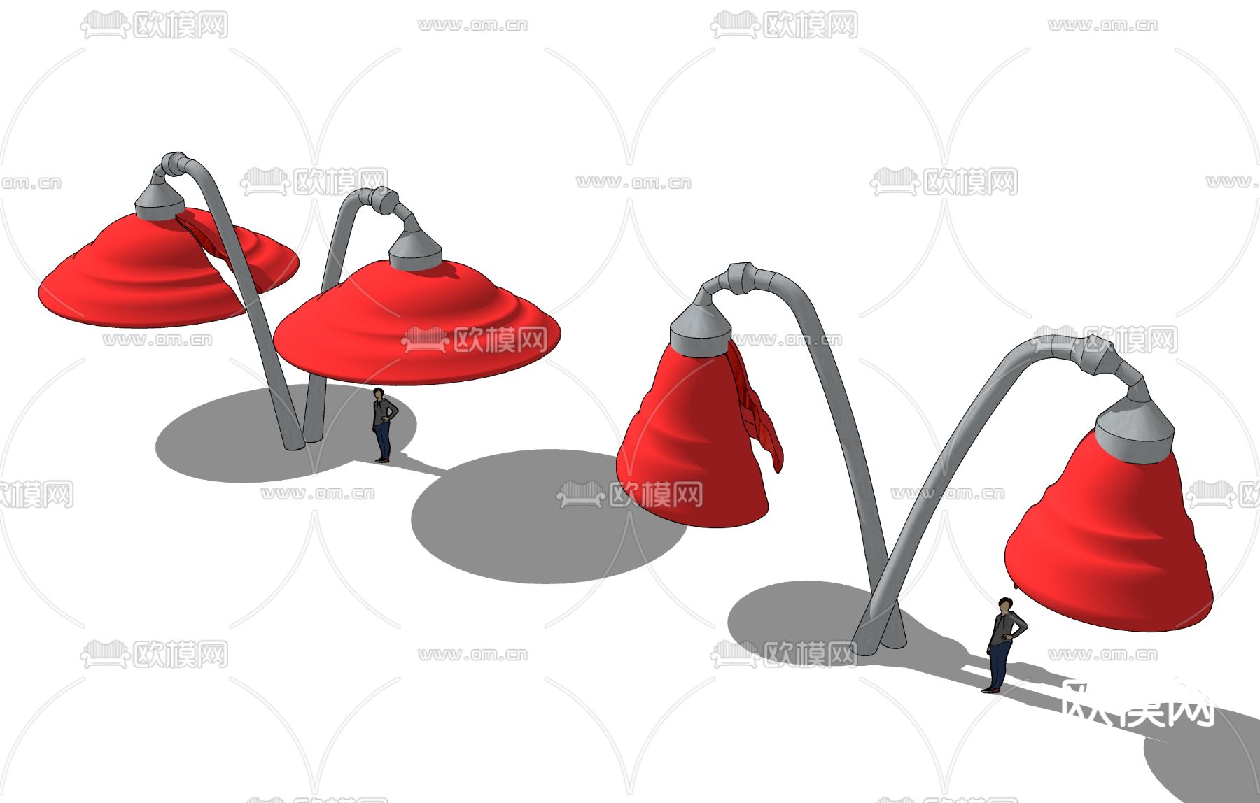 现代路灯su模型下载（渲染图2）