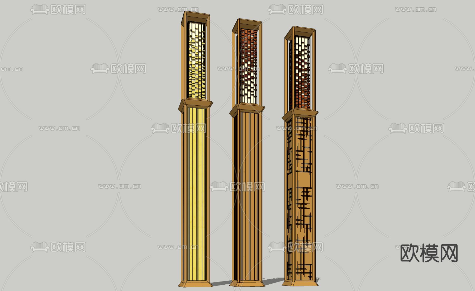 现代户外灯su模型下载（渲染图1）