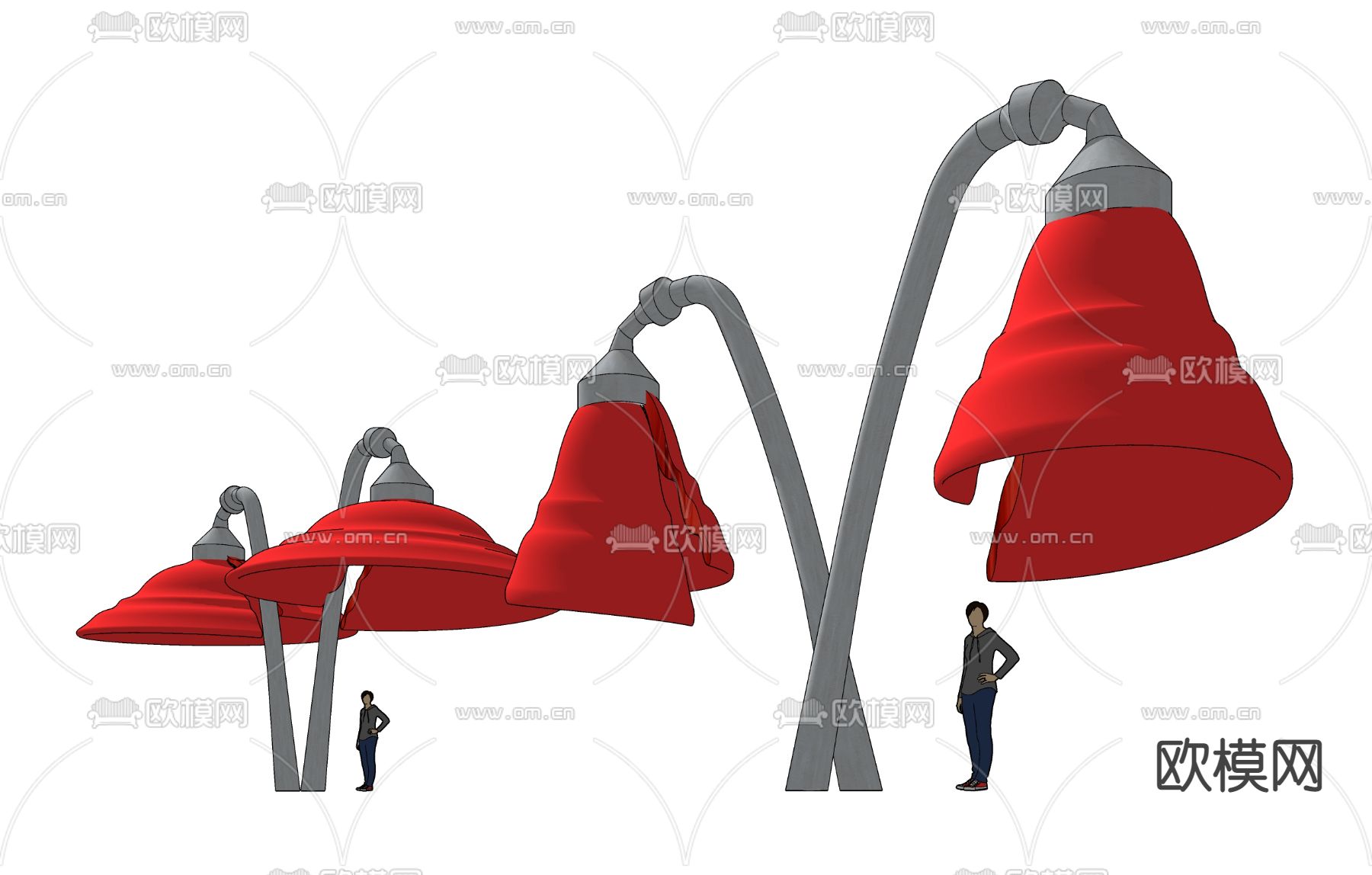 现代路灯su模型下载（渲染图3）