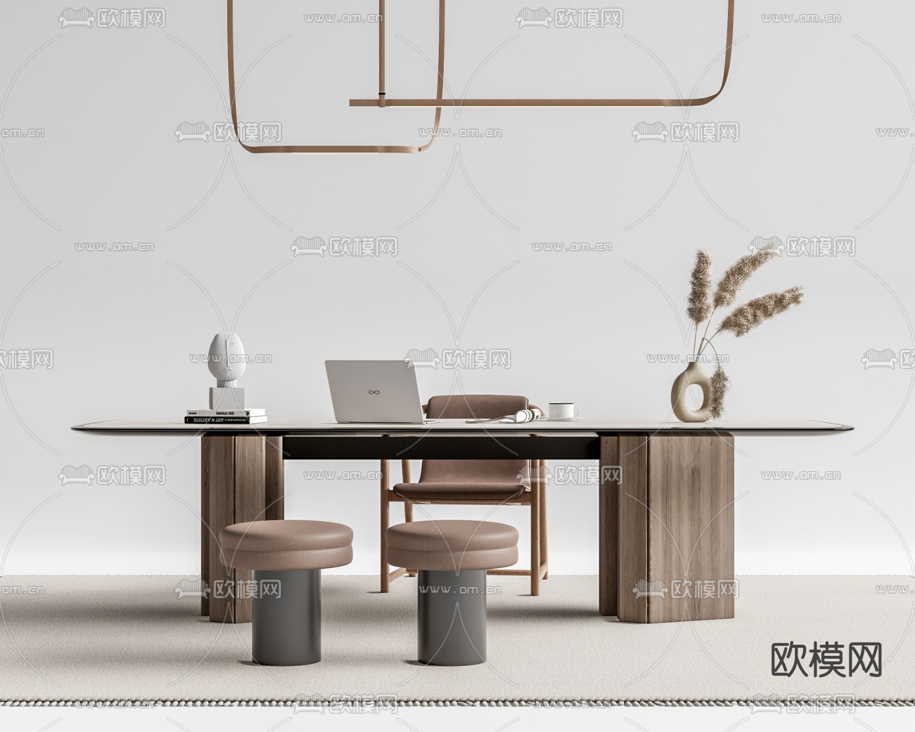 现代书桌椅su模型