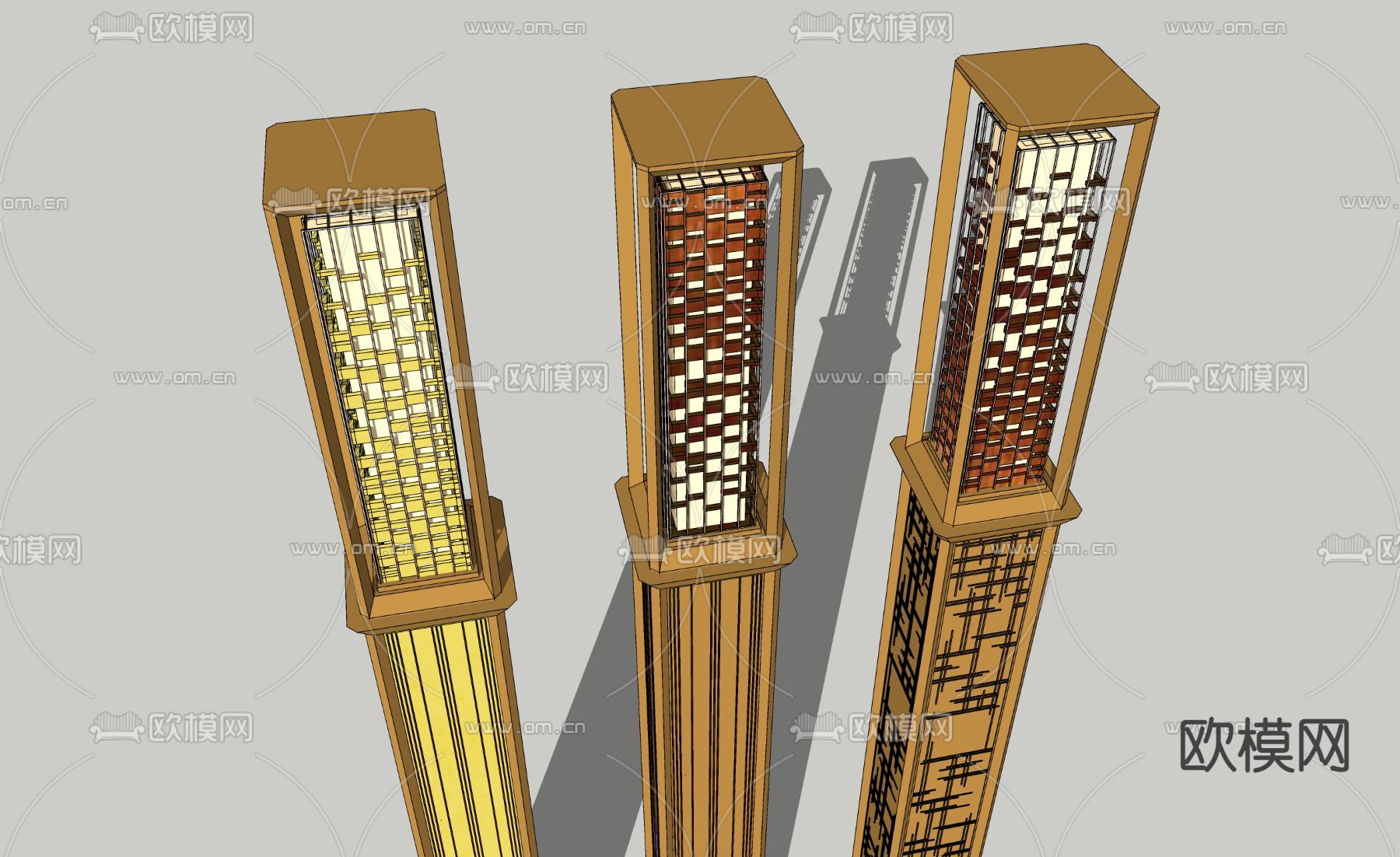 现代户外灯su模型下载（渲染图2）