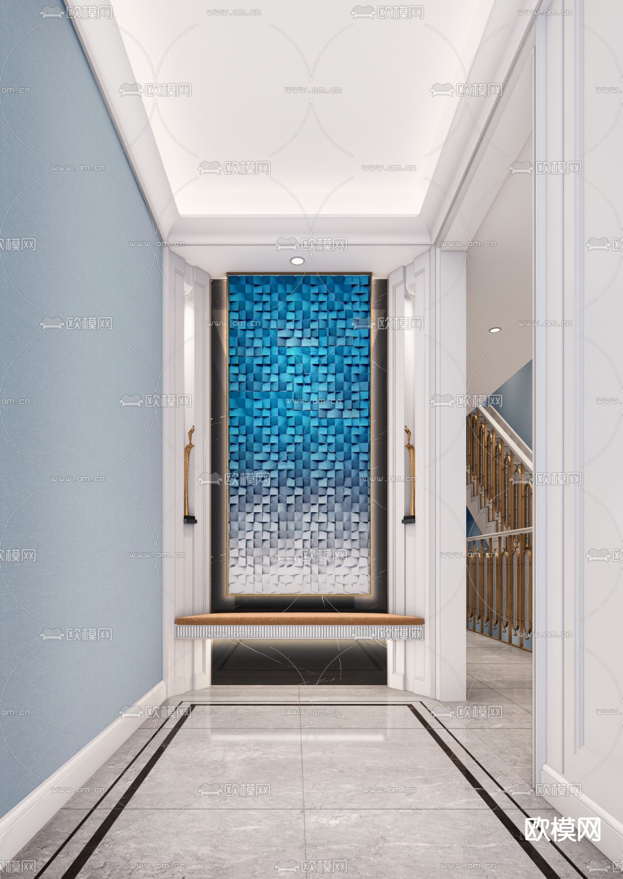 简欧入户玄关3d模型下载