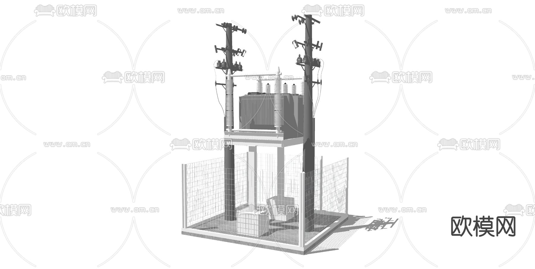 工业风变压器su模型下载