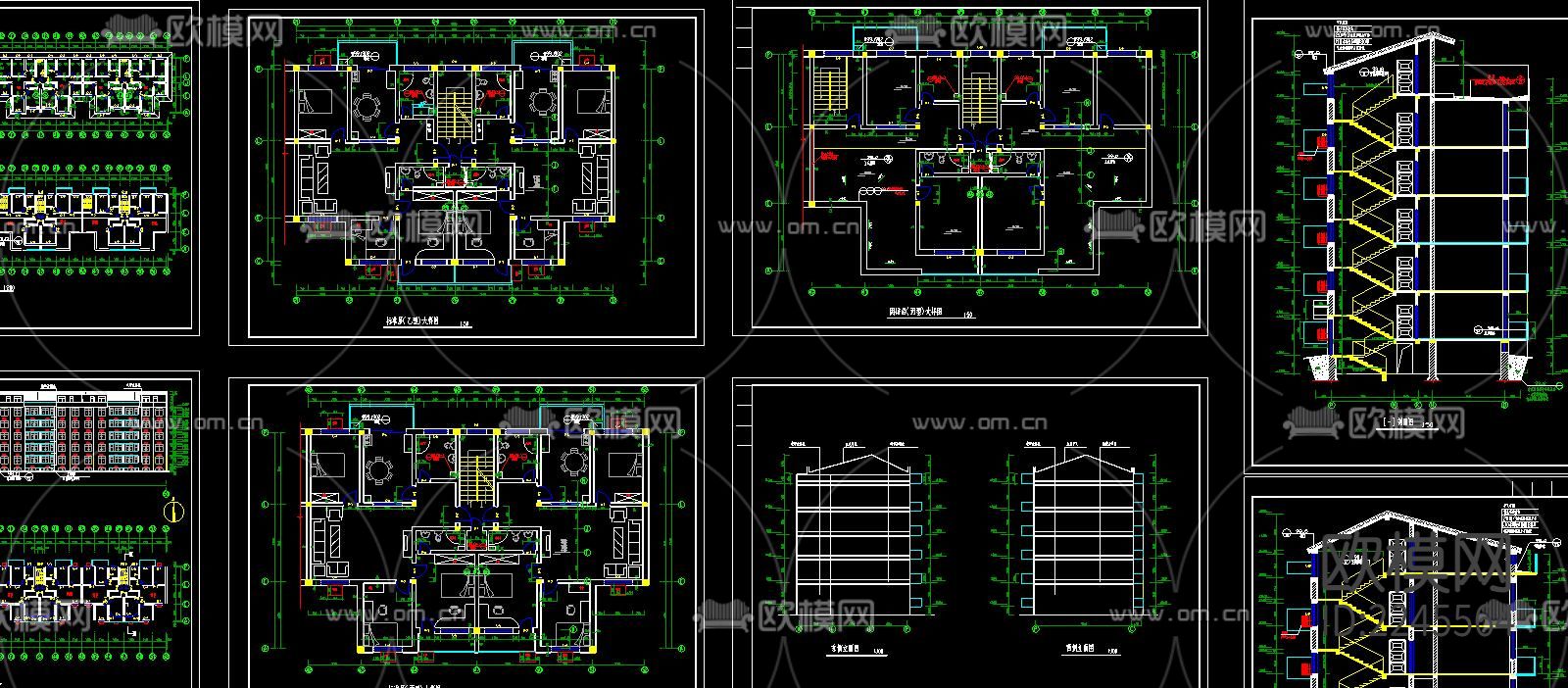 多层住宅建筑总图下载（渲染图2）