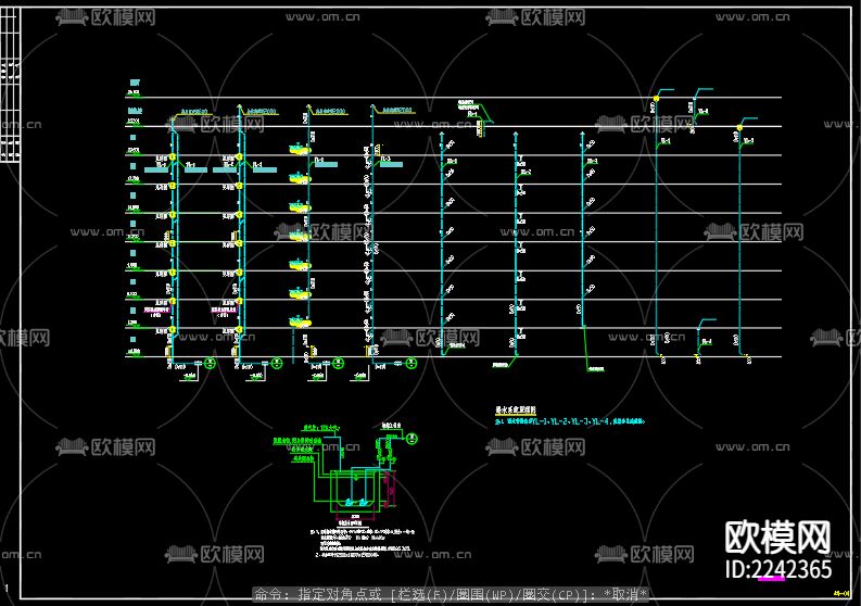 富园悦府18号楼给排水及水灭火系统设计施工图下载（渲染图2）