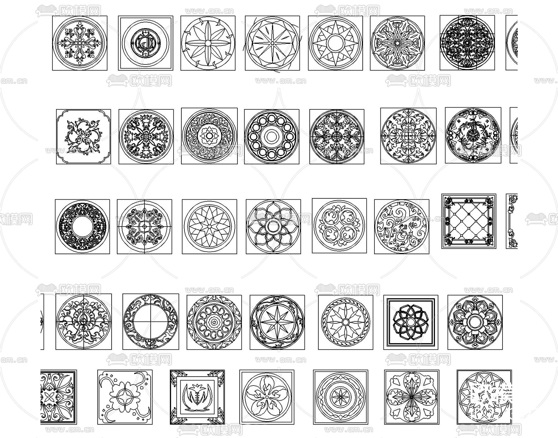 超全的拼花CAD图库下载（渲染图7）