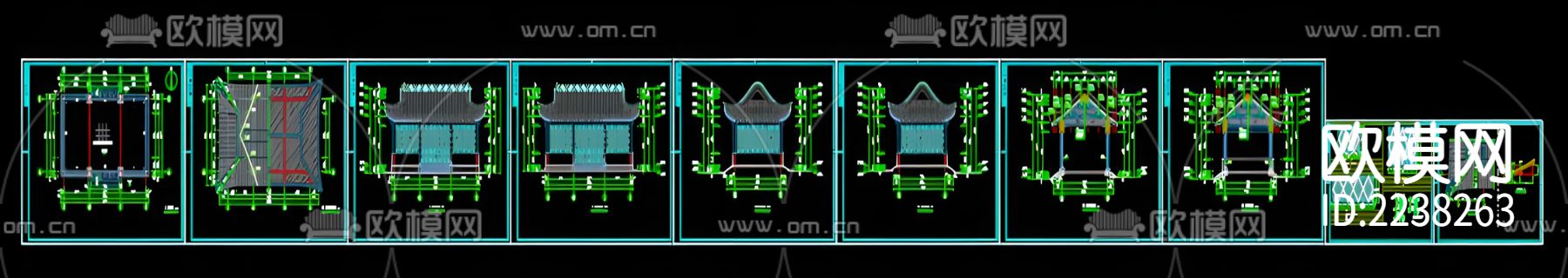 古建寺庙CAD图纸下载（渲染图10）