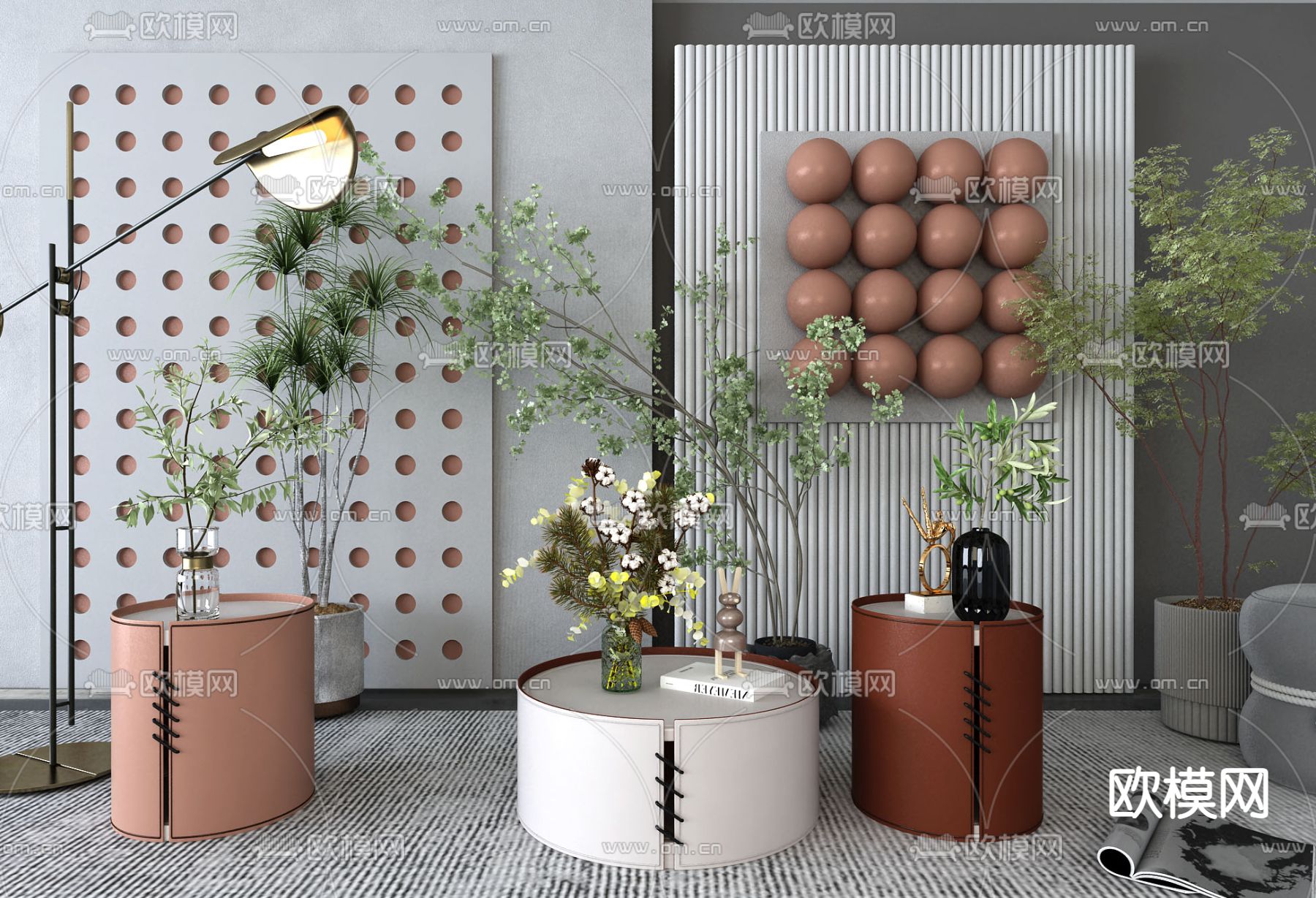 现代水培绿植花瓶3d模型下载