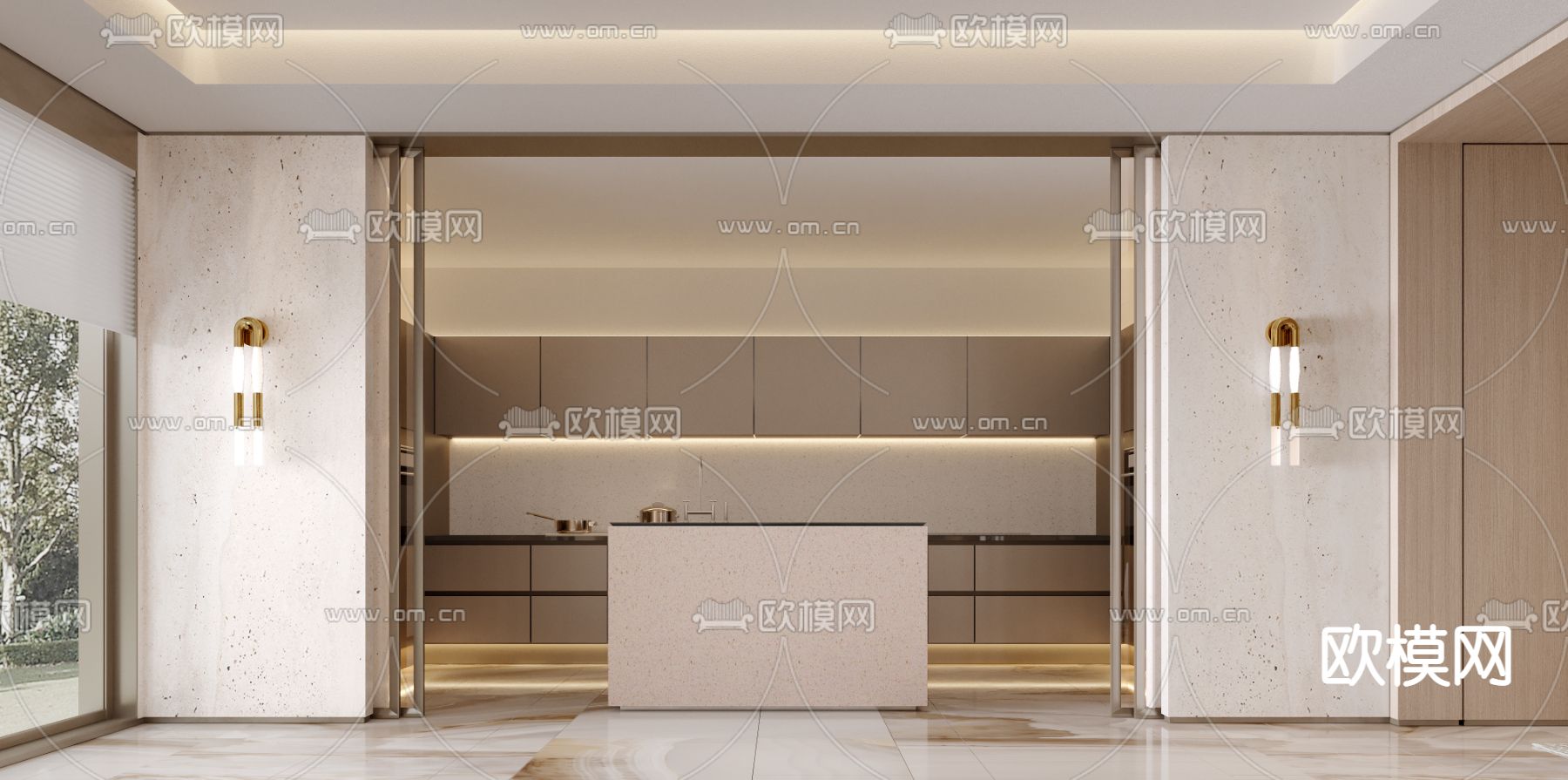 新中式酒店餐厅包房3d模型下载（渲染图2）