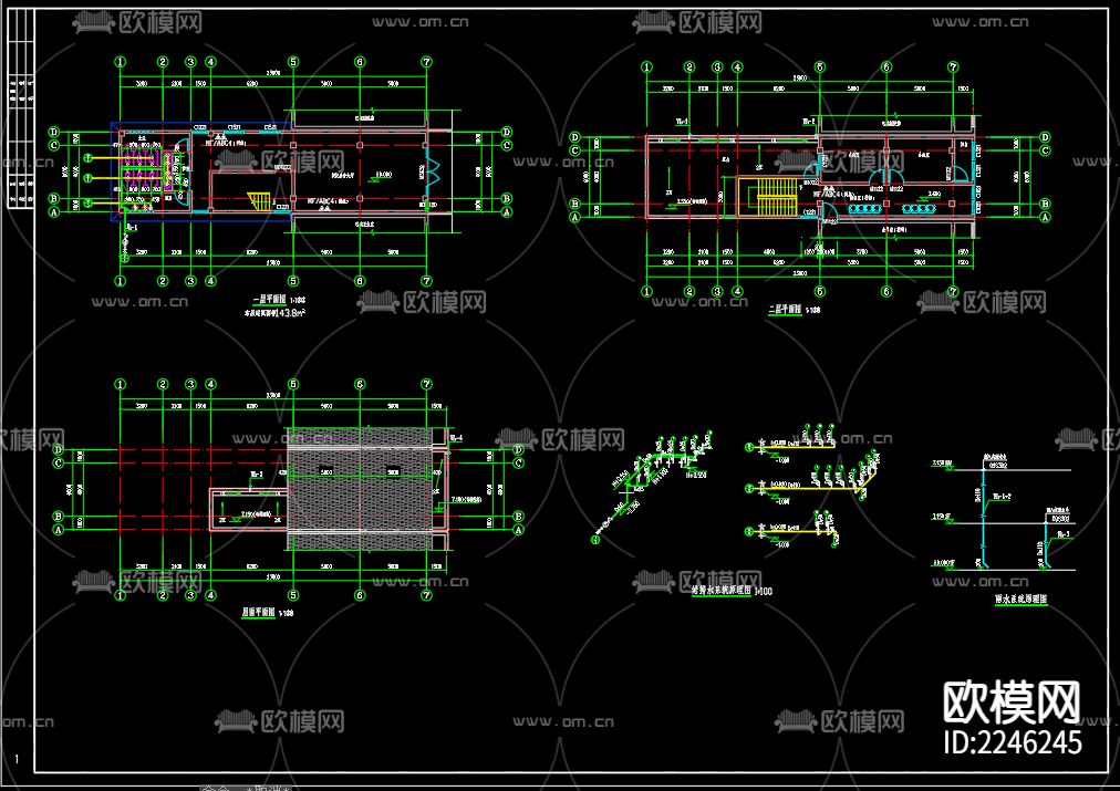 瑶沟村部给排水施工图设计低版本下载（渲染图3）
