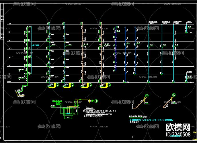 睢宁西盛园工程26号给排水设计施工图下载（渲染图3）