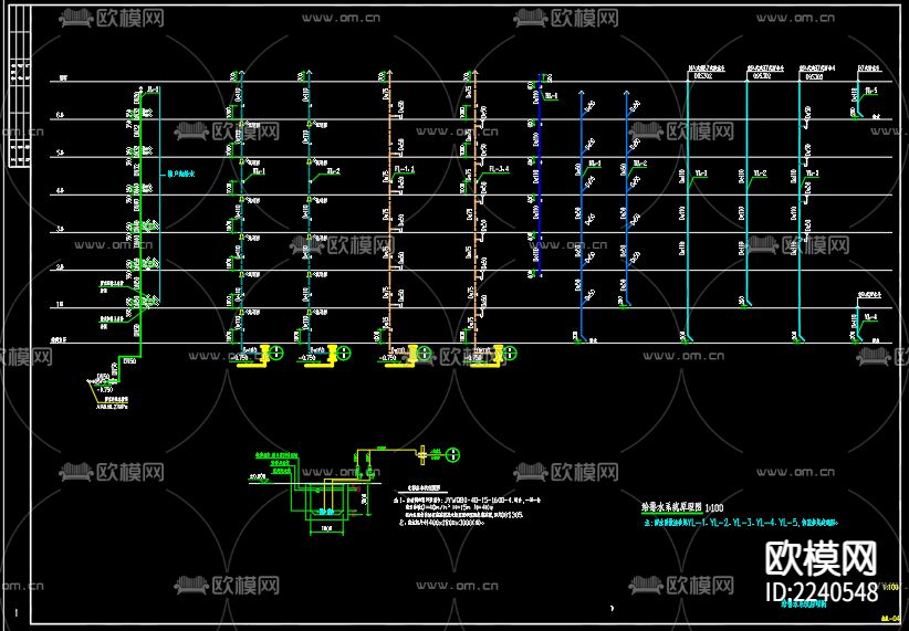 睢宁西盛园工程18号给排水设计施工图下载（渲染图3）