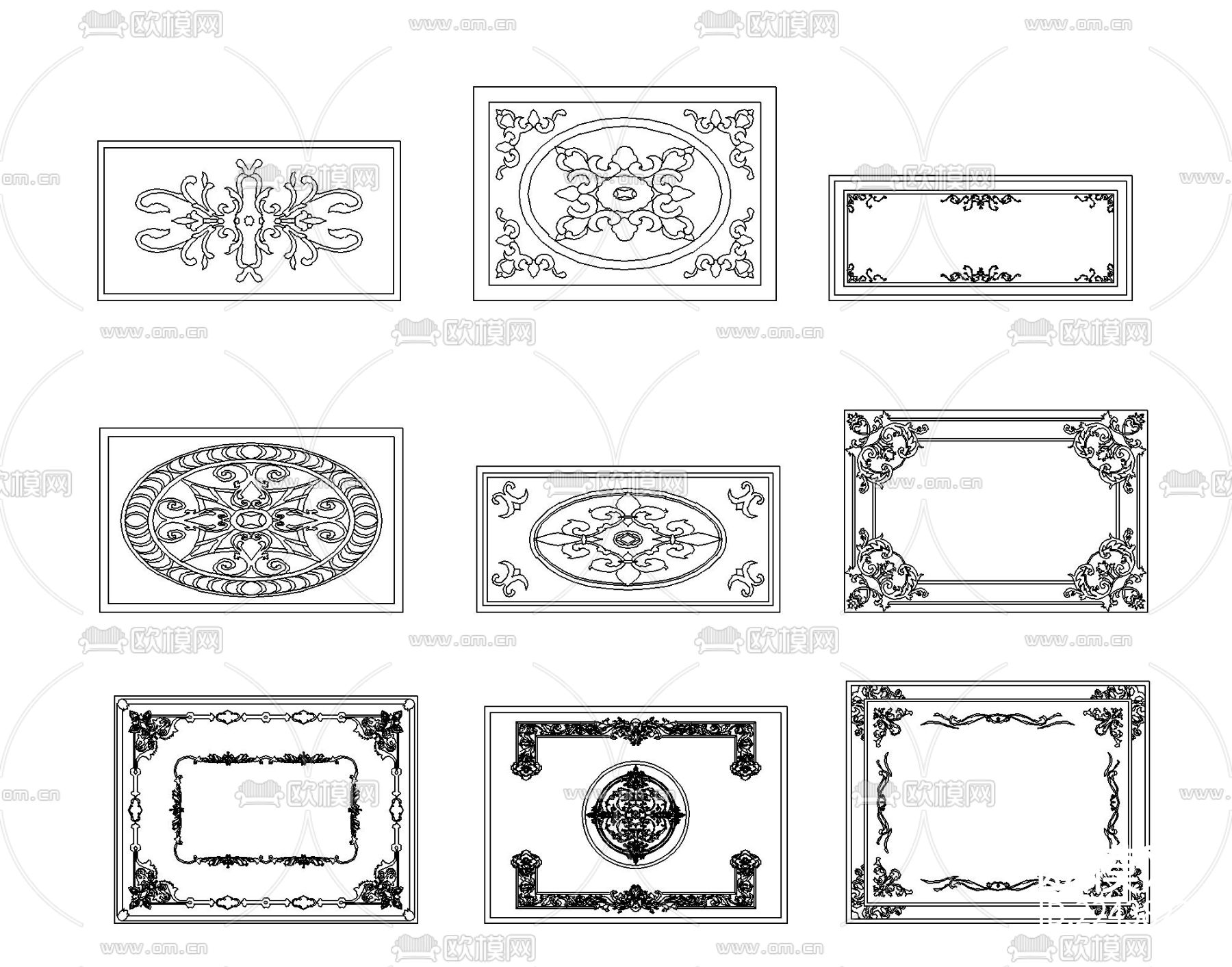 超全的拼花CAD图库下载（渲染图6）