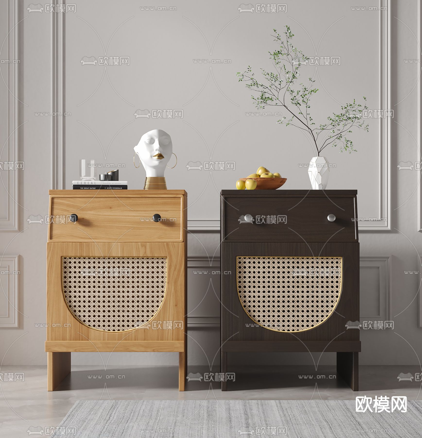 北欧床头柜3d模型下载