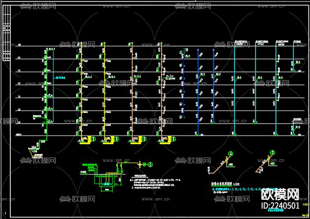 睢宁西盛园工程40号楼给排水设计施工图下载（渲染图3）