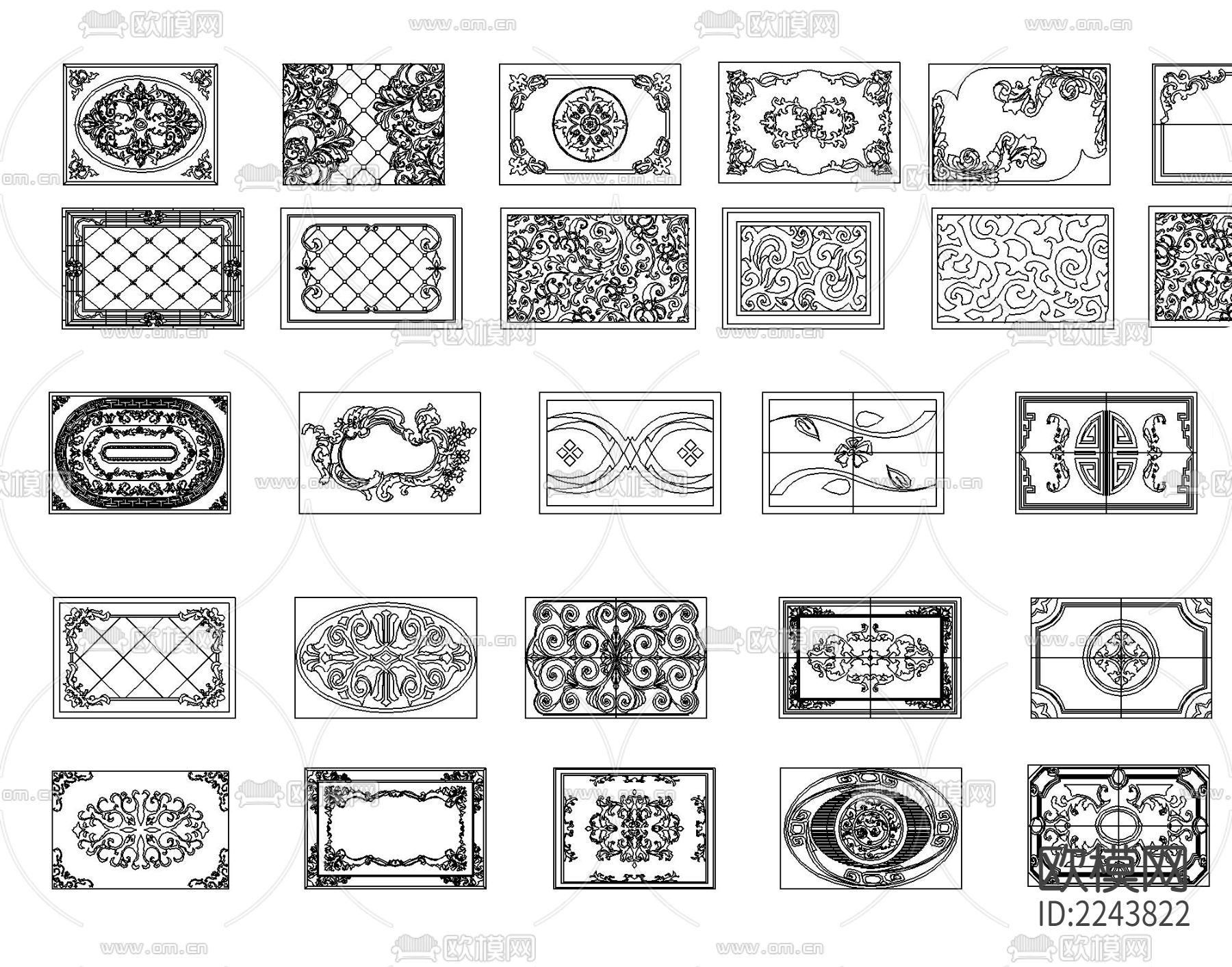 超全的拼花CAD图库下载（渲染图8）