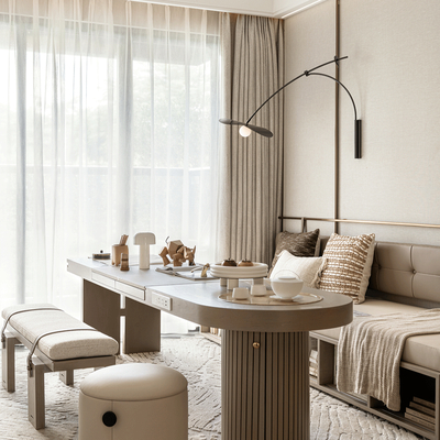 柘壹设计 奶油风客厅