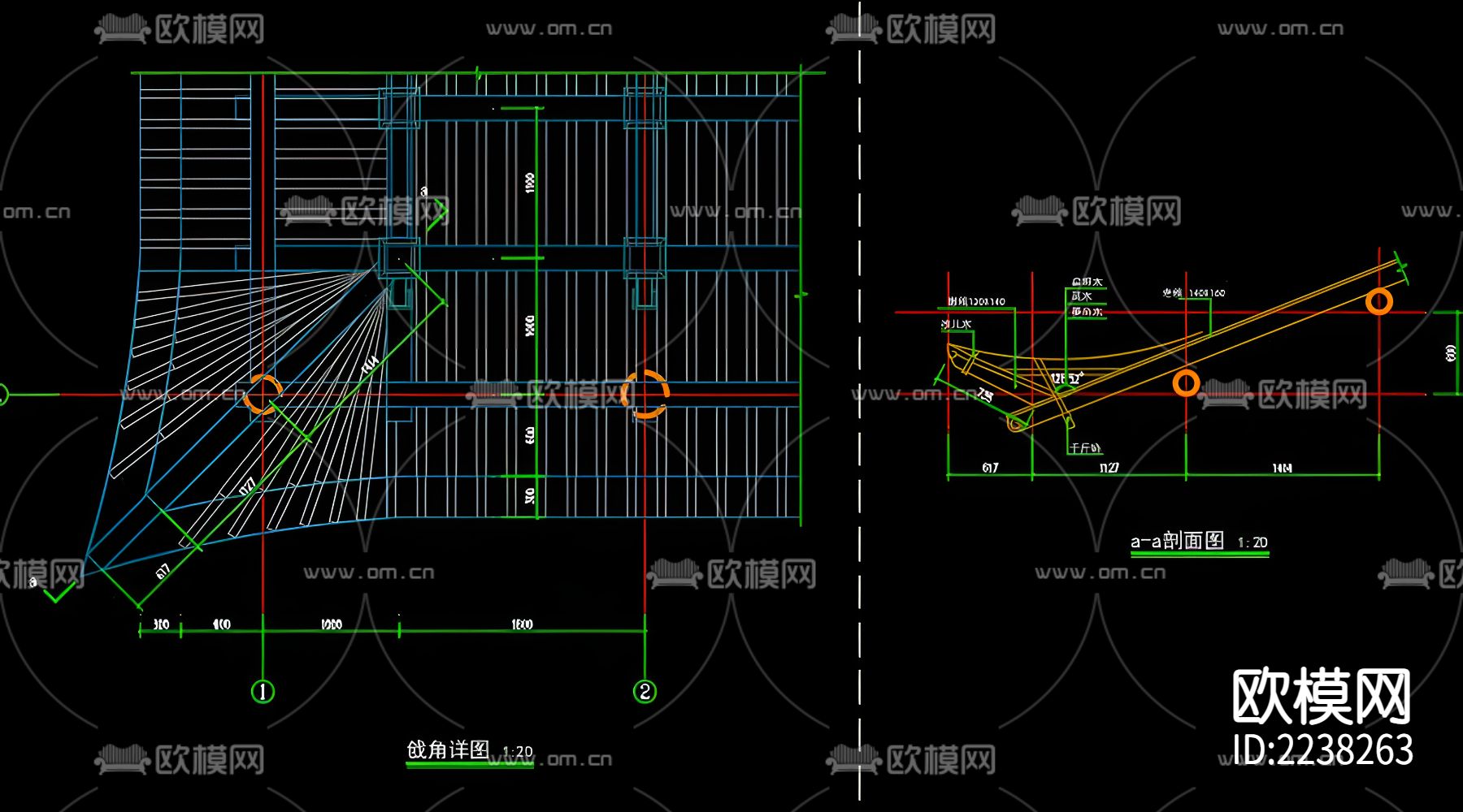 古建寺庙CAD图纸下载（渲染图7）