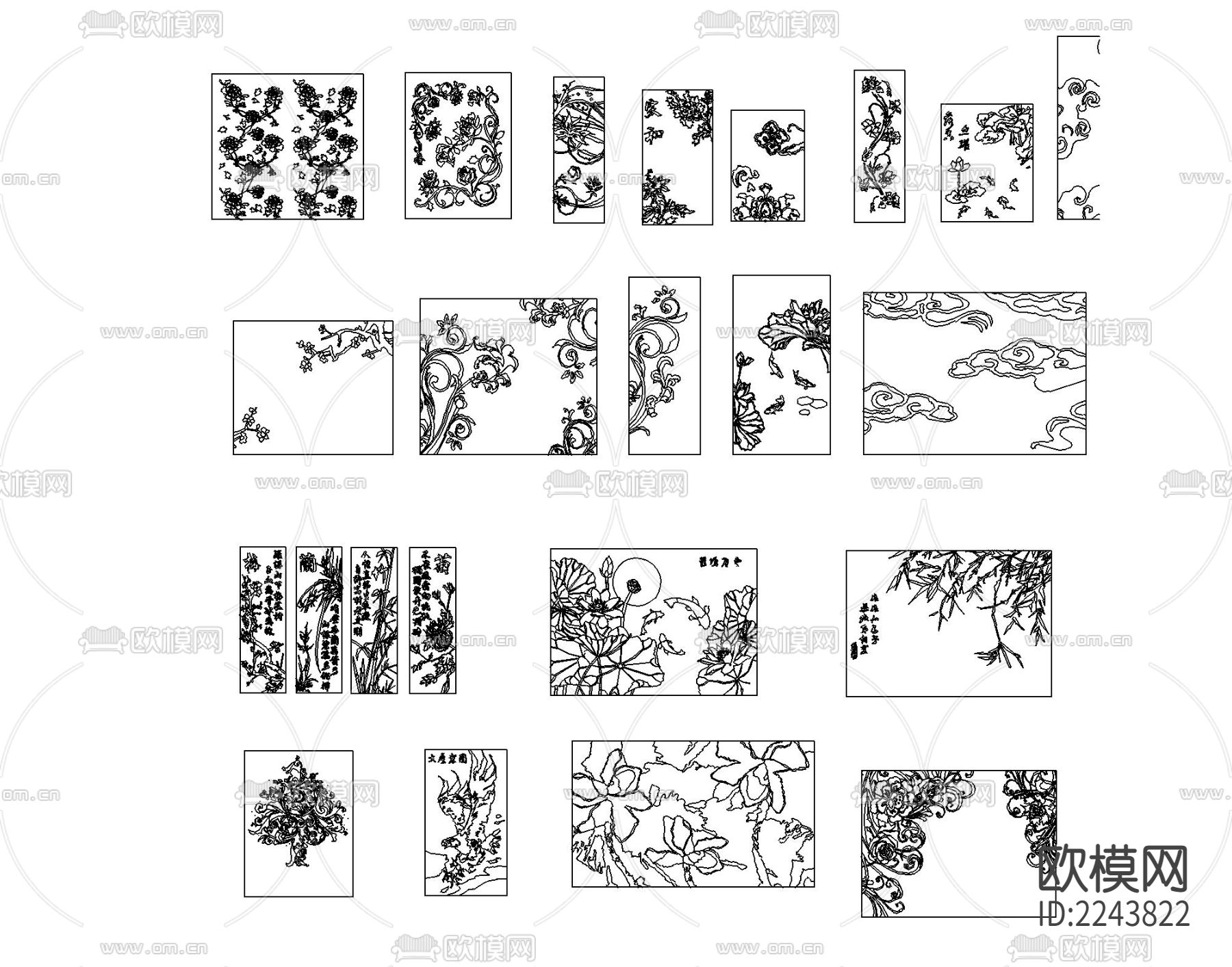 超全的拼花CAD图库下载（渲染图5）