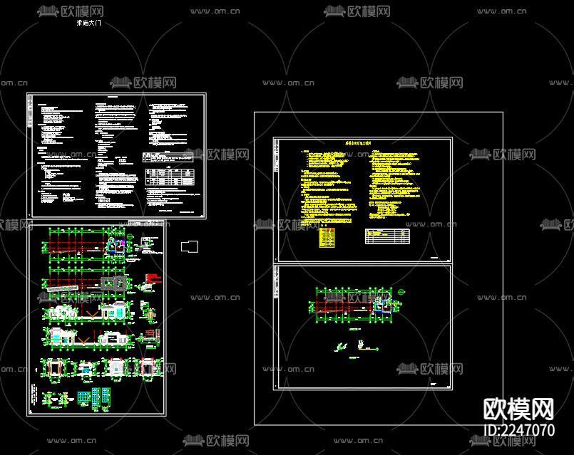梁庙大门给排水系统设计施工图下载（渲染图1）