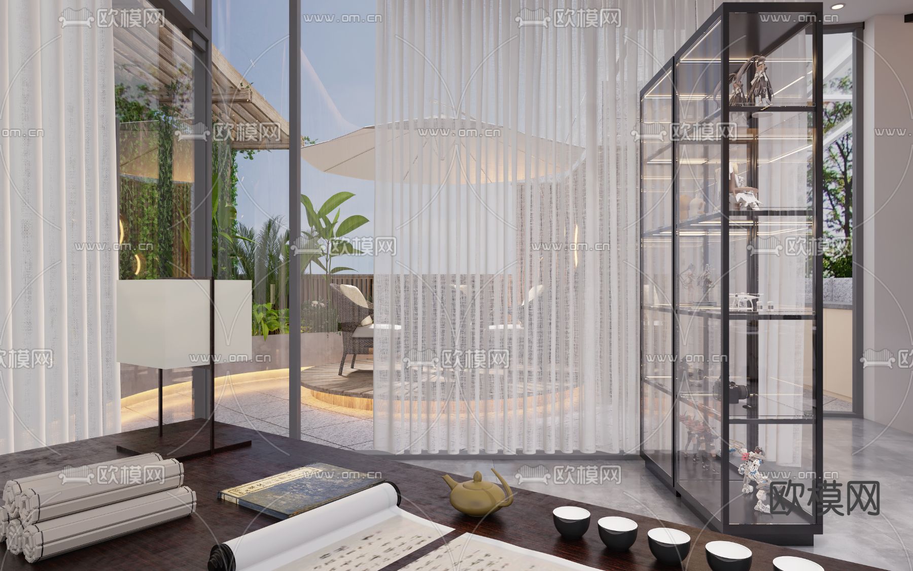 现代露台花园书房3d模型下载（渲染图5）