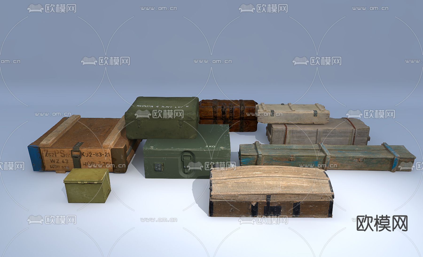 工业风弹药箱3d模型下载_ID12078987_3dmax免费模型-欧模网