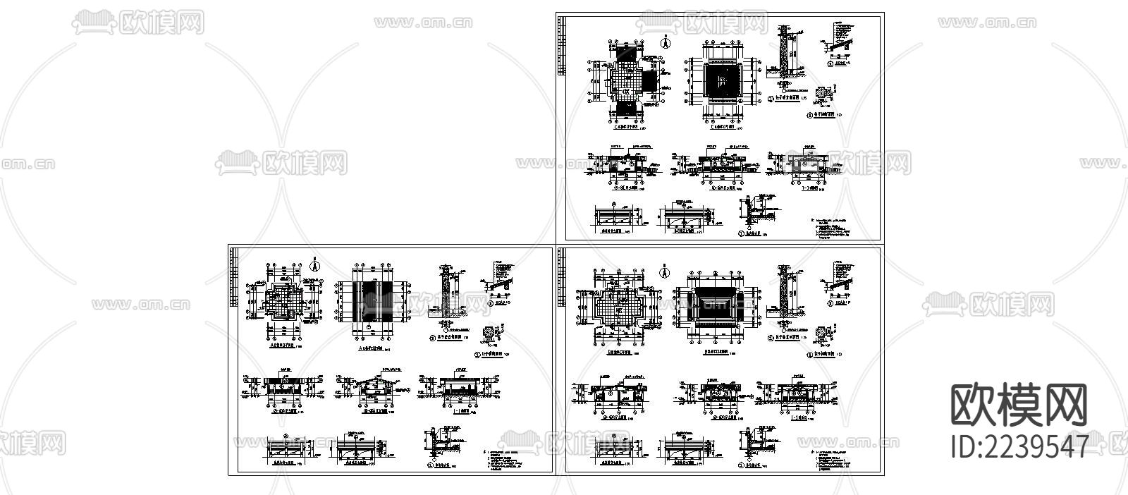 景区收票亭施工图下载（渲染图2）
