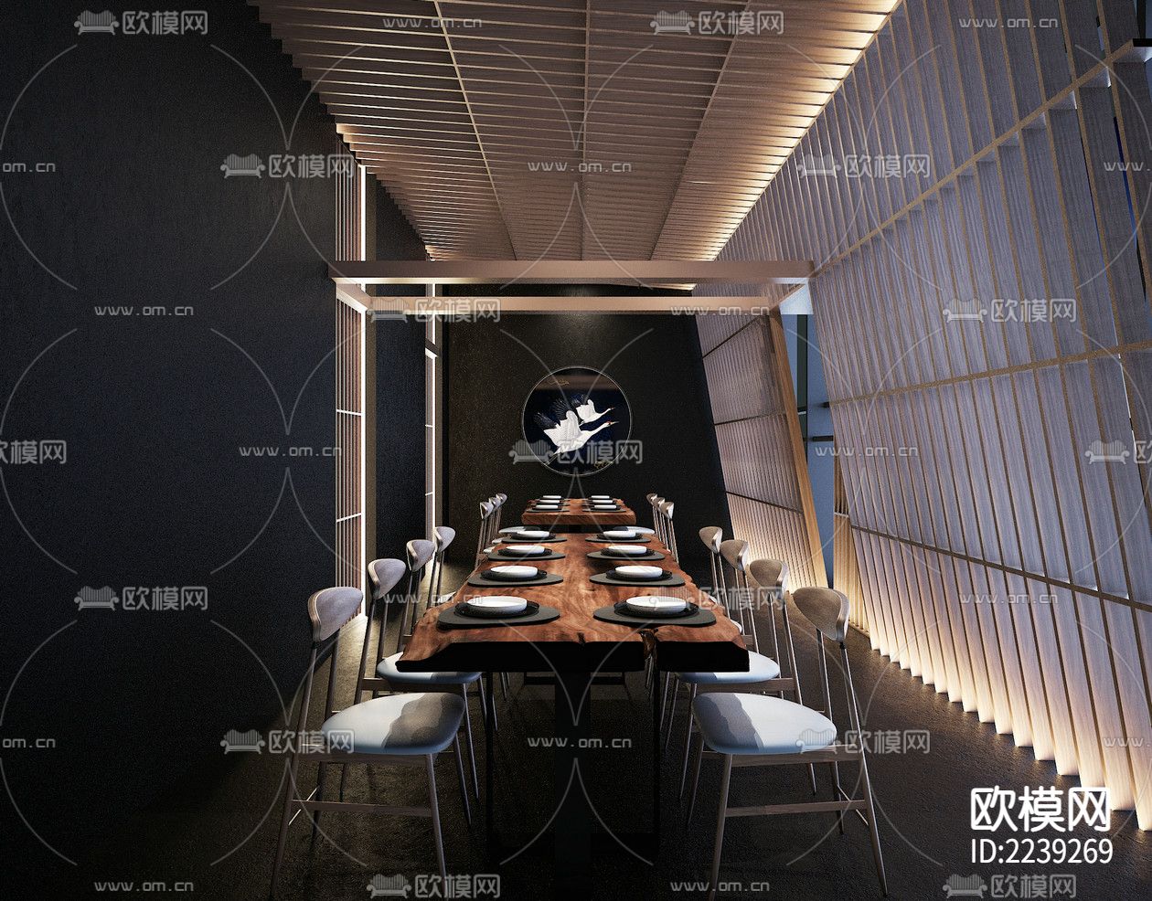 日料店施工图 效果图下载（渲染图2）